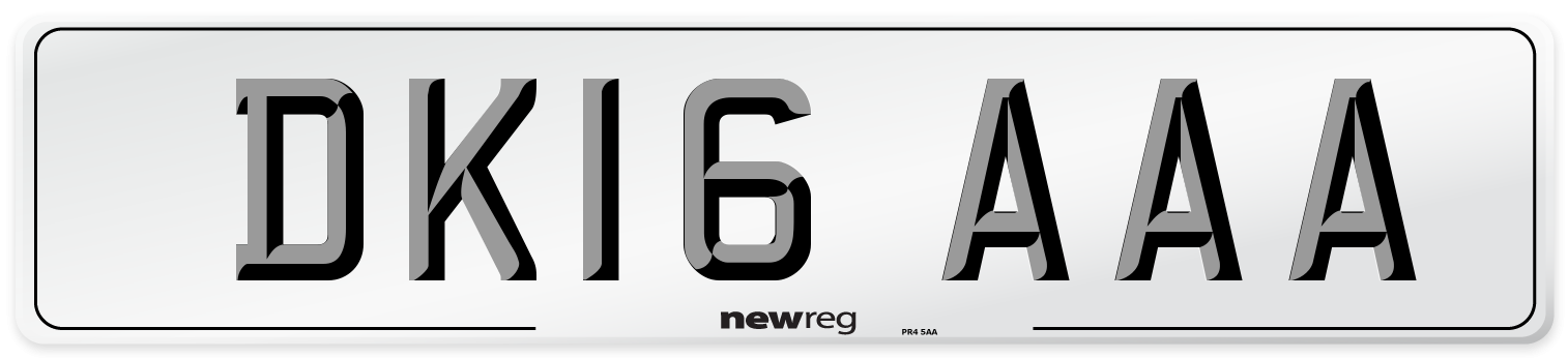 DK16 AAA Number Plate from New Reg